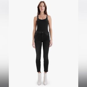 Mother Denim High Waisted Looker Black Skinny Jeans